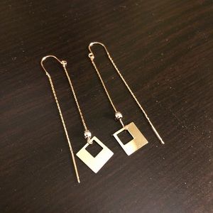 Zales Diamond-Cut Open Square Threader Earrings
